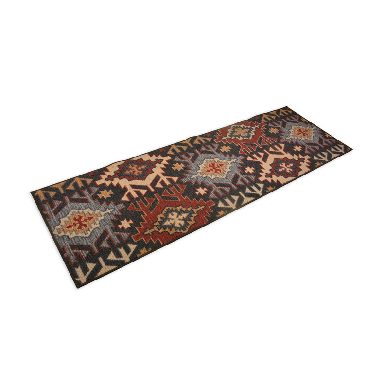 Steelside™ Berber Southwest Black Low Pile Slip Resistant Rugs